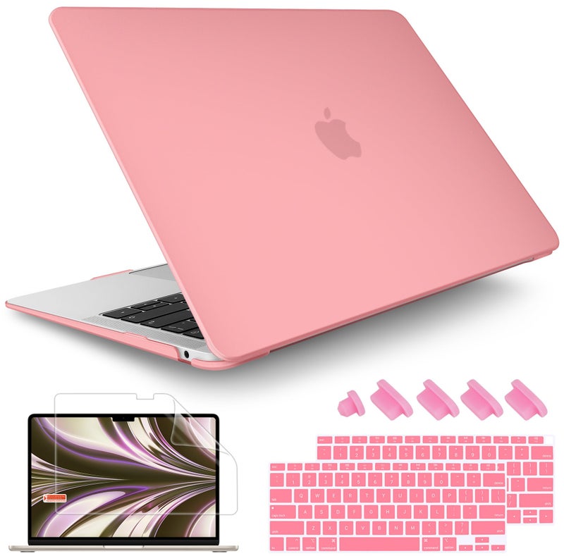 May Chen Compatible with New MacBook Air 13 inch Case 2021 2020 2019 2018 Release, Plastic Hard Shell with Keyboard Case for MacBook Air 13 inch with Retina Dispaly Fits Touch ID, Matte Pink - Image 1